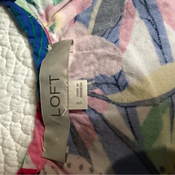 LOFT Pink and Blue Ruffled Blouse - Picture 4 of 7